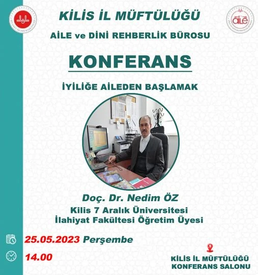 Kilis Müftülüğünden Konferansa Davet