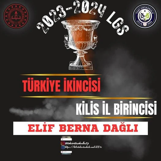 LGS Türkiye ikincisi Kilis Toki Ortaokulu’ndan