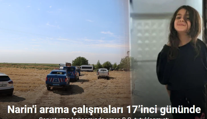 Narin Güranı arama çalışmaları 17’inci gününde