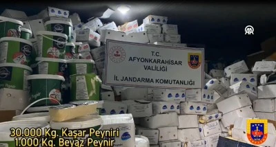 30 ton kaşar peyniri ve 31 ton süt ürünü ele geçirildi