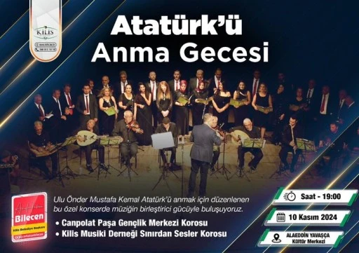 Kilis Belediyesi’nden Atatürk’ü Anma Gecesi