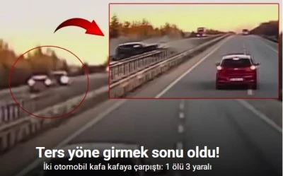 Ters yönde giden otomobil, karşıdan gelen araçla çarpıştı: 1 ölü, 3 yaralı [GÖRÜNTÜLÜ HABER]