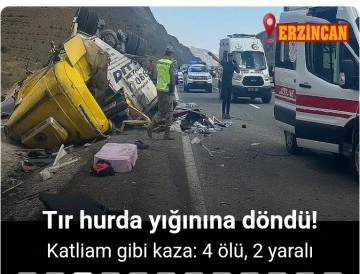 Tır hurdaya döndü 